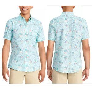 Izod Dockside Yucca Chambray Short Sleeve Button Down Shirt
